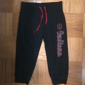 IU Black Cropped Sweatpants/Lounge Pants